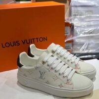 Louis Vuitton Unisex LV Time Out Sneaker White Monogram-Debossed Calf Leather (9)