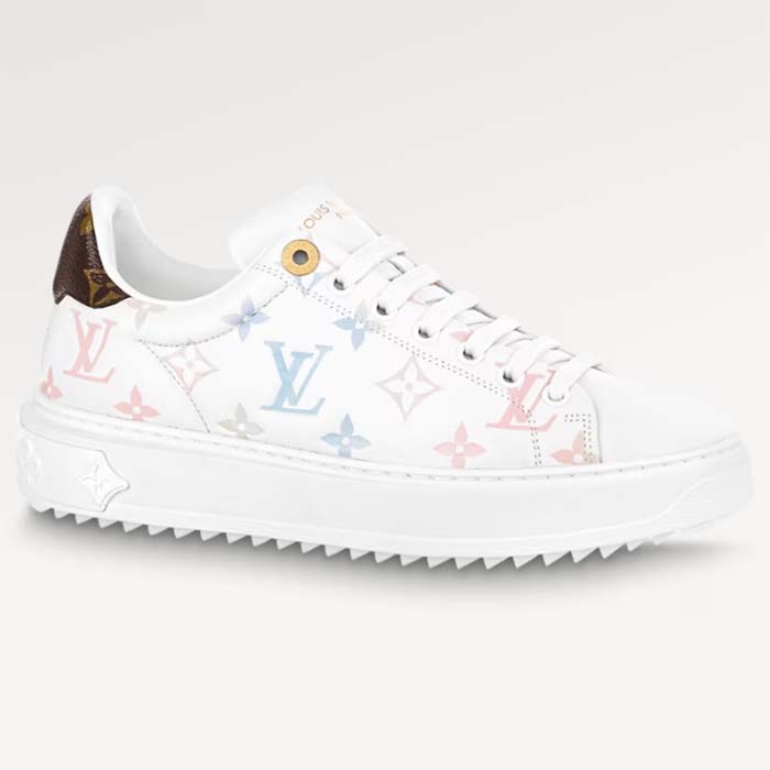 Louis Vuitton Unisex LV Time Out Sneaker White Monogram-Debossed Calf Leather