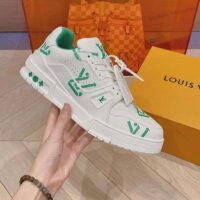 Louis Vuitton Unisex LV Trainer Sneaker Green Mix of Sustainable Materials (9)