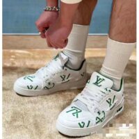 Louis Vuitton Unisex LV Trainer Sneaker Green Mix of Sustainable Materials (9)