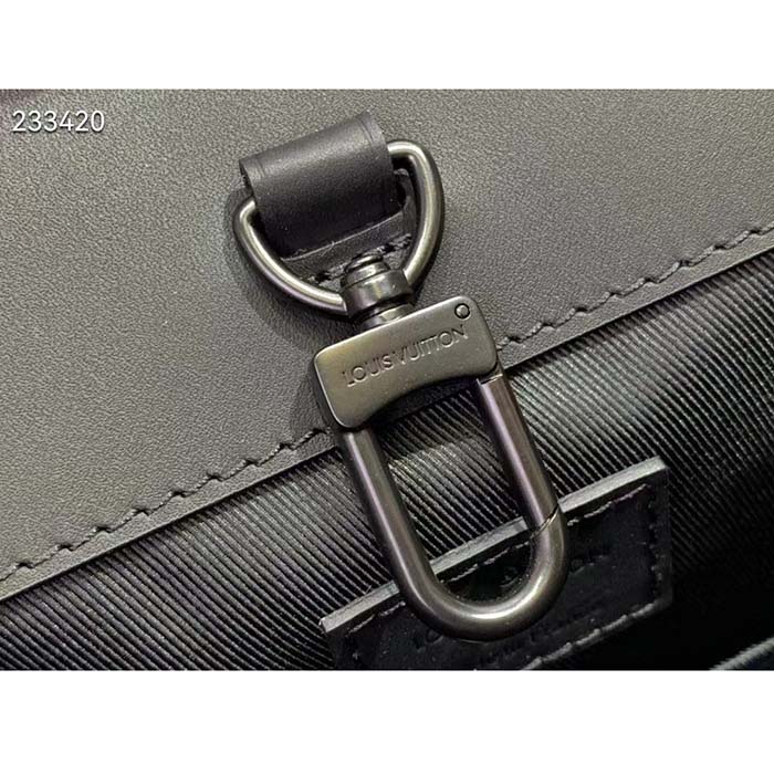 Louis Vuitton Unisex Sac Plat 24H Black Embossed Taurillon Monogram Cowhide Leather (2)