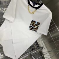 Louis Vuitton Women Animal Sequin T-Shirt Cotton White LV Golden Chain (2)