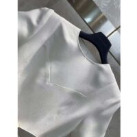 Louis Vuitton Women LV Belted Skater Dress White Short Dress Golden V Logo (12)