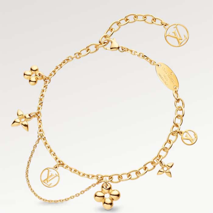 Louis Vuitton Women LV Blooming Supple Bracelet Brass Monogram Flowers LV Circle