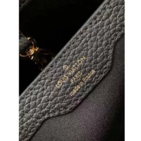Louis Vuitton Women LV Capucines MM Black Etain Metallic Gray Taurillon Leather (10)
