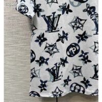 Louis Vuitton Women LV FLIGHT MODE 3D Mahina Monogram T-Shirt Cotton Navy White (1)