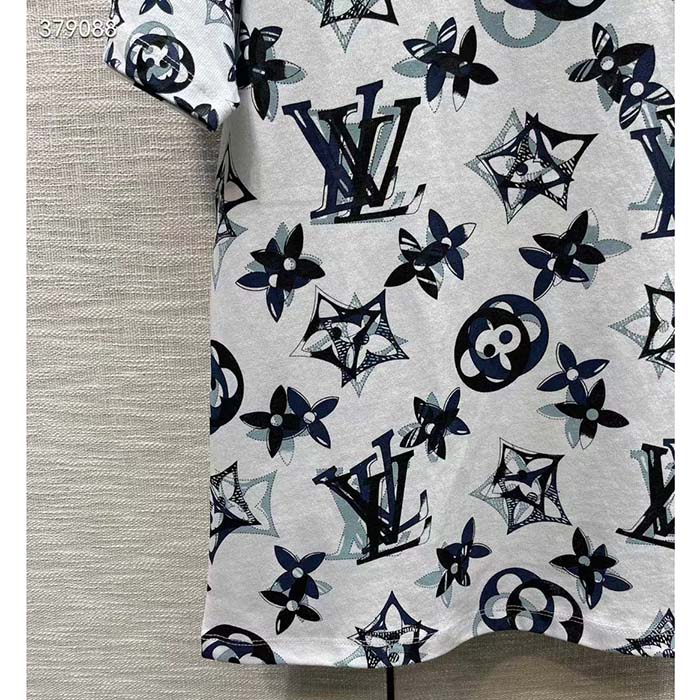 Louis Vuitton Women LV FLIGHT MODE 3D Mahina Monogram T-Shirt Cotton Navy White (5)