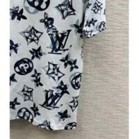 Louis Vuitton Women LV FLIGHT MODE 3D Mahina Monogram T-Shirt Cotton Navy White (1)