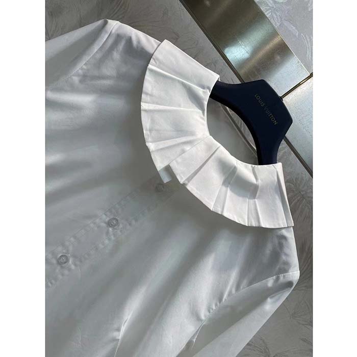 Louis Vuitton Women LV Fin Collar Shirt Cotton Optical White Regular Fit (13)