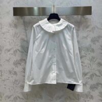 Louis Vuitton Women LV Fin Collar Shirt Cotton Optical White Regular Fit (8)