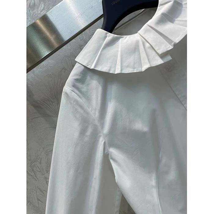 Louis Vuitton Women LV Fin Collar Shirt Cotton Optical White Regular Fit (4)