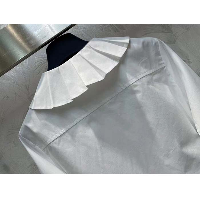 Louis Vuitton Women LV Fin Collar Shirt Cotton Optical White Regular Fit (9)