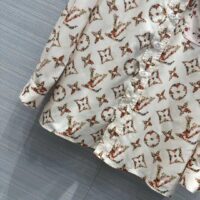 Louis Vuitton Women LV Floral Monogram Pajama Shirt Silk Pink Beige Regular Fit (7)