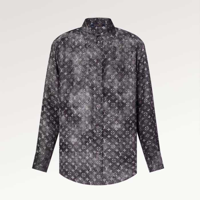 Louis Vuitton Women LV Monogram Cloud Shirt Silk Dark Grey Regular Fit