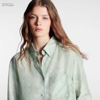 Louis Vuitton Women LV Monogram Cloud Shirt Silk Green Blue Regular Fit (7)