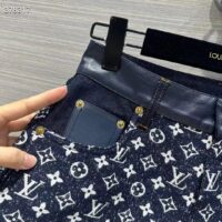 Louis Vuitton Women LV Monogram Denim Mini Shorts Cotton Navy (15)