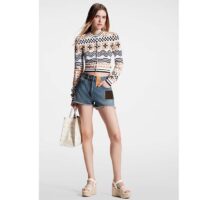 Louis Vuitton Women LV Monogram Tile Jacquard Cropped Cardigan Champagne Beige Regular Fit (9)