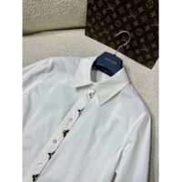 Louis Vuitton Women LV NIGHT Monogram Accent Shirt Cotton Polyamide Elastane Optical White (2)