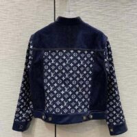 Louis Vuitton Women LV NIGHT Monogram Denim Jacket Cotton Navy (10)