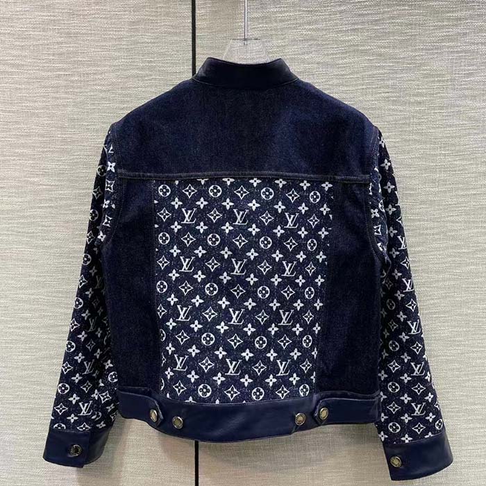 Louis Vuitton Women LV NIGHT Monogram Denim Jacket Cotton Navy (14)