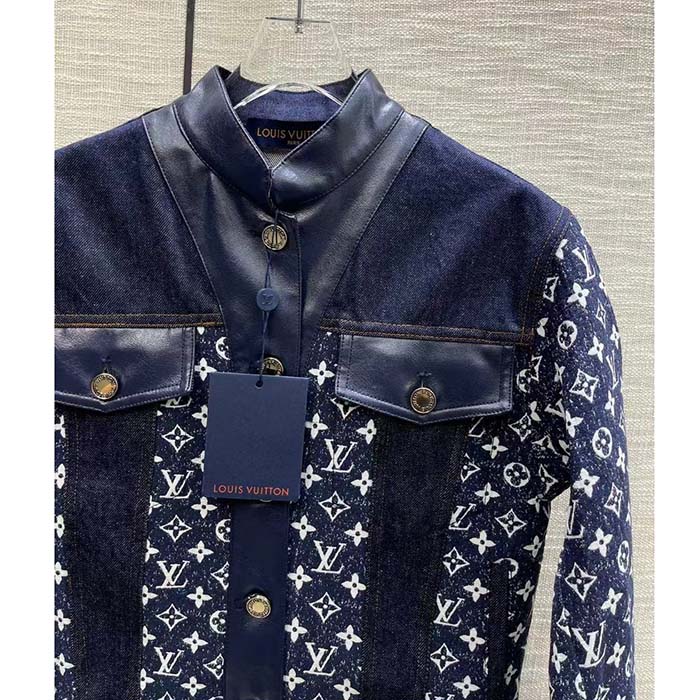 Louis Vuitton Women LV NIGHT Monogram Denim Jacket Cotton Navy (4)