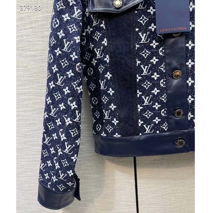 Louis Vuitton Women LV NIGHT Monogram Denim Jacket Cotton Navy (5)
