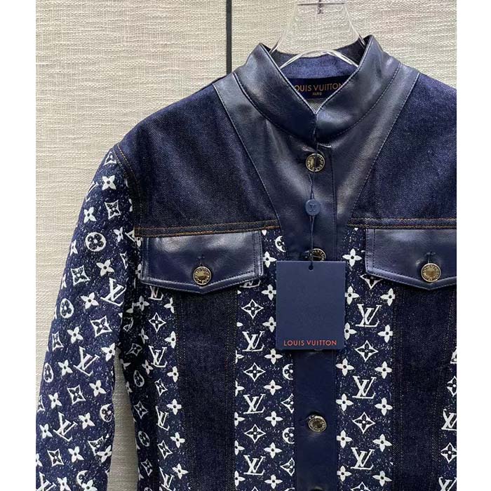 Louis Vuitton Women LV NIGHT Monogram Denim Jacket Cotton Navy (7)