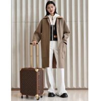 Louis Vuitton Women LV Removable Collar Double Face Coat Wool Silk Ficelle Foncée Brown Regular Fit (8)