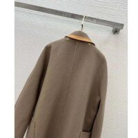 Louis Vuitton Women LV Removable Collar Double Face Coat Wool Silk Ficelle Foncée Brown Regular Fit (8)