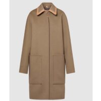 Louis Vuitton Women LV Removable Collar Double Face Coat Wool Silk Ficelle Foncée Brown Regular Fit (8)