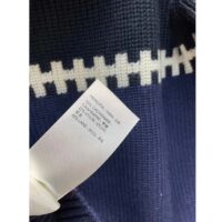 Louis Vuitton Women LV SKI Graphic Hooded Pullover Snowflake Motif Cashmere Black Blue (8)