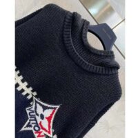 Louis Vuitton Women LV SKI Graphic Hooded Pullover Snowflake Motif Cashmere Black Blue (8)