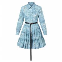 Louis Vuitton Women LV Unicorn Print Belted Shirt Dress Cotton Silk Sky Blue Regular Fit (10)