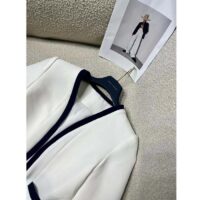 Louis Vuitton Women LV Wetsuit Pull Mikado Jacket Wool Silk White Regular Fit (10)