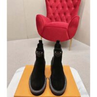 Louis Vuitton Women Shoes LV Beaubourg Ankle Boot Black Suede Calf Leather (3)