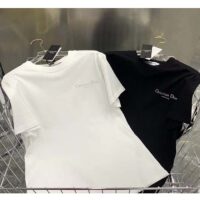 Dior Men CD Christian Dior Couture Relaxed Fit T-Shirt Black Ribbed Crew Neck Organic Cotton (3)