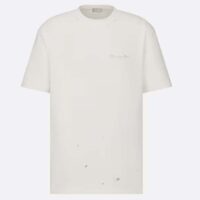 Dior Men CD Christian Dior Couture Relaxed Fit T-Shirt White Ribbed Crew Neck Organic Cotton (6)