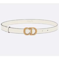 Dior Unisex CD Saddle Belt Latte Ultrasmooth Calfskin 20 MM Width