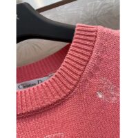 Dior Women CD Short-Sleeved Sweater Pink Wool Cashmere Knit Gradient Butterflies Motif (12)