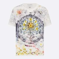 Dior Women CD T-Shirt White Cotton Jersey Multicolor Tarot L’Étoile Motif (4)