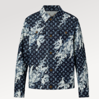 Louis Vuitton Men LV Monogram Printed Denim Jacket Regular Fit Printed Monogram Flower
