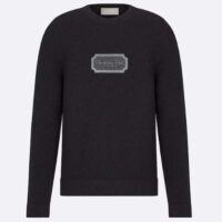 Dior Men CD Christian Dior Couture Sweater Black Cashmere Jersey