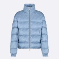Dior Men CD Dior Oblique Down Jacket Blue Technical Jacquard
