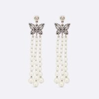 Dior Women Papillon De Nuit Earrings Antique Silver-Finish Metal