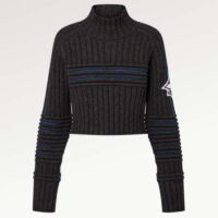 Louis Vuitton Women LV SKI Contrast Accent Cropped Pullover Wool Yack Coal