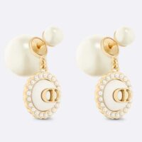 Dior Women Dior Tribales Earrings White Resin Pearls Latte Glass
