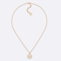 Dior Women Petit CD Baroque Necklace White Resin Pearls Latte Glass