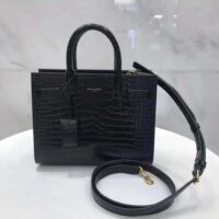 Saint Laurent YSL Women Sac De Jour Small in Matte Embossed Crocodile Leather