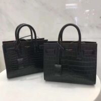 Saint Laurent YSL Women Sac De Jour Small in Matte Embossed Crocodile Leather