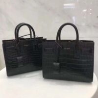 Saint Laurent YSL Women Sac De Jour Small in Matte Embossed Crocodile Leather